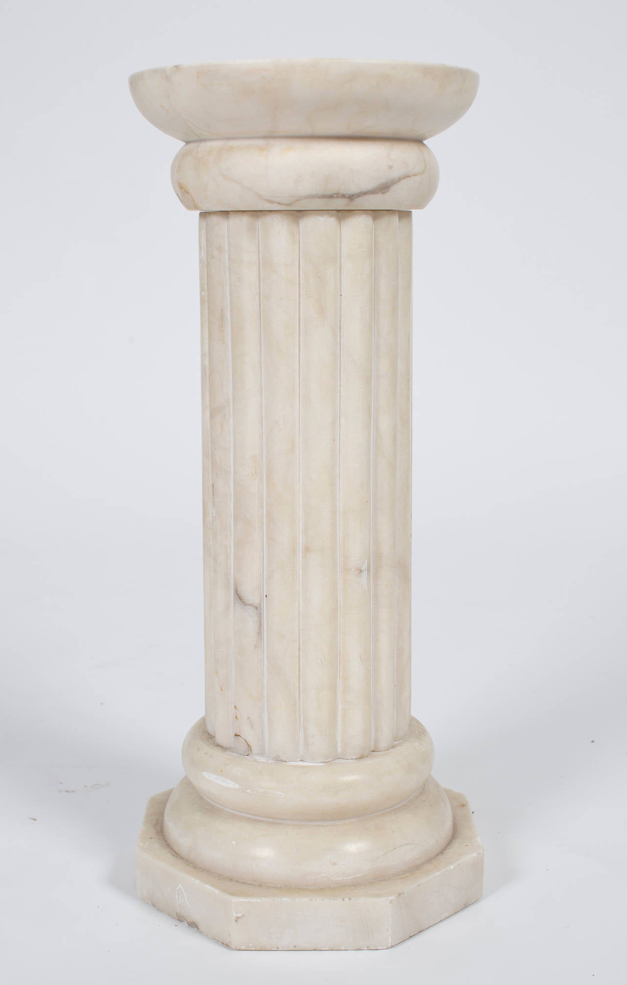 Neoclassical French Neoclassic Alabaster Column Lamp