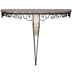 French Art Deco St. Anne Marble Top Console