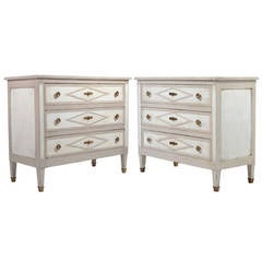Pair of French Directoire Style Chests of Drawers