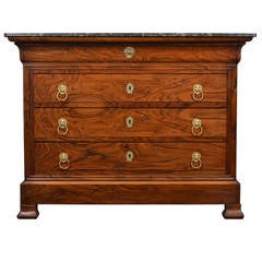 French Louis Philippe Marble-Top Chest of Drawers