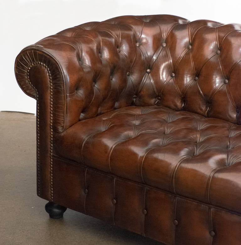 Vintage English Leather Chesterfield Sofa at 1stDibs english leather