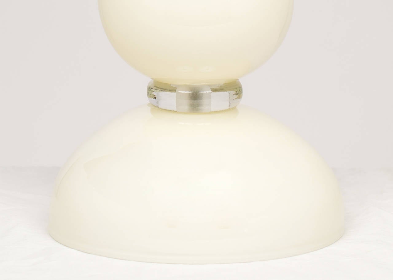 Murano Ivory Glass Pair of Lamps 2