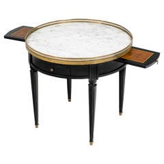 French Louis XVI Marble-Top Bouillotte Table