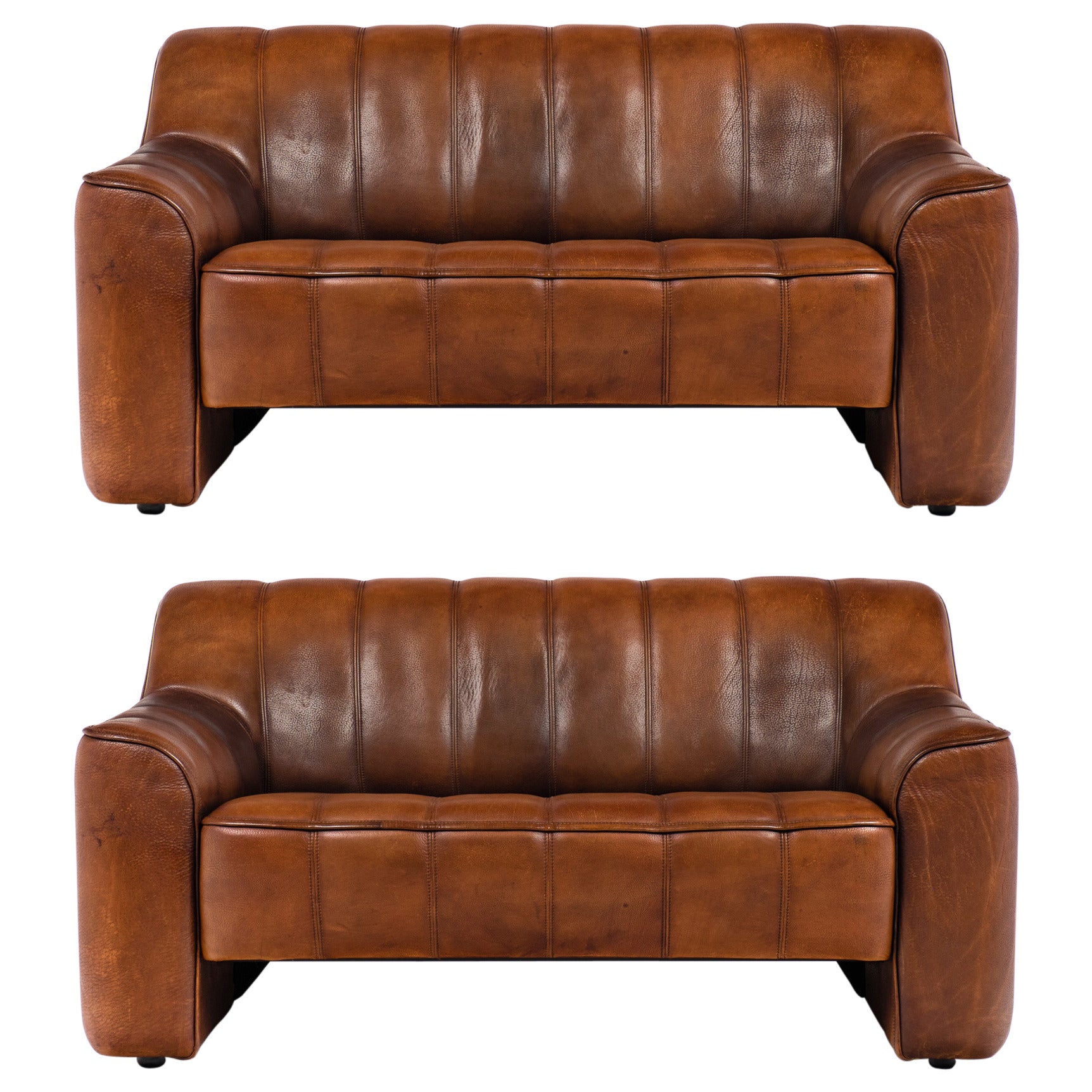 De Sede Pair of Leather Sofas DS 44 from Switzerland at 1stDibs