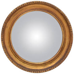 19th Century French Gold Leaf Convex Mirror