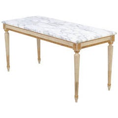 Antique Louis XVI Carrara Marble-Top Coffee Table
