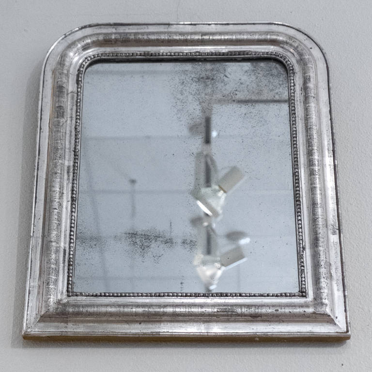 19th Century Antique Louis Philippe Period Silver Leaf Mirror