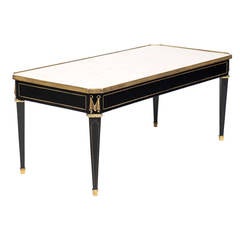 Louis XVI Coffee Table with Peach Marble Top