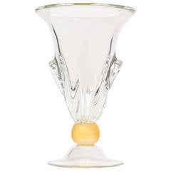 Murano Glass Vase with "Avventurina" Sphere