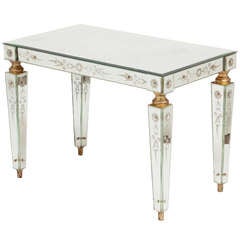 French 1940 Vintage Mirrored Coffee Table