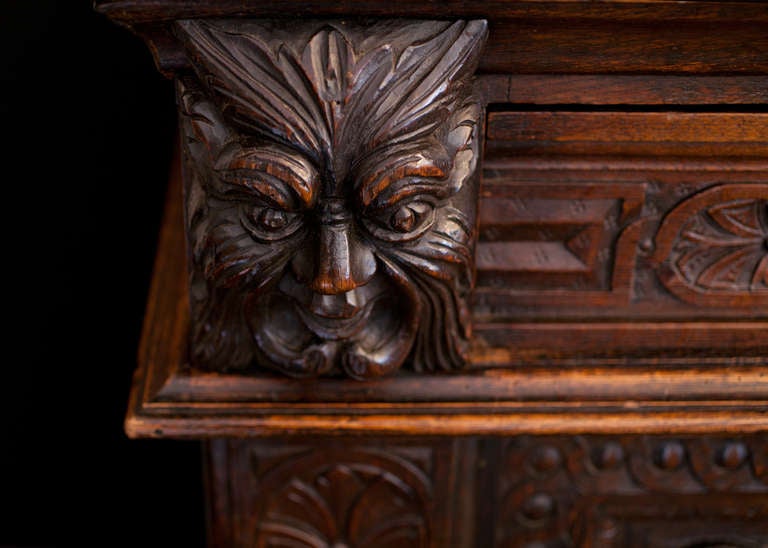 Oak 19th C. French Renaissance Antique Carved Buffet