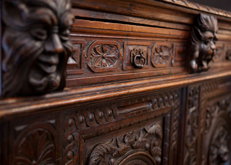 19th C. French Renaissance Antique Carved Buffet 1