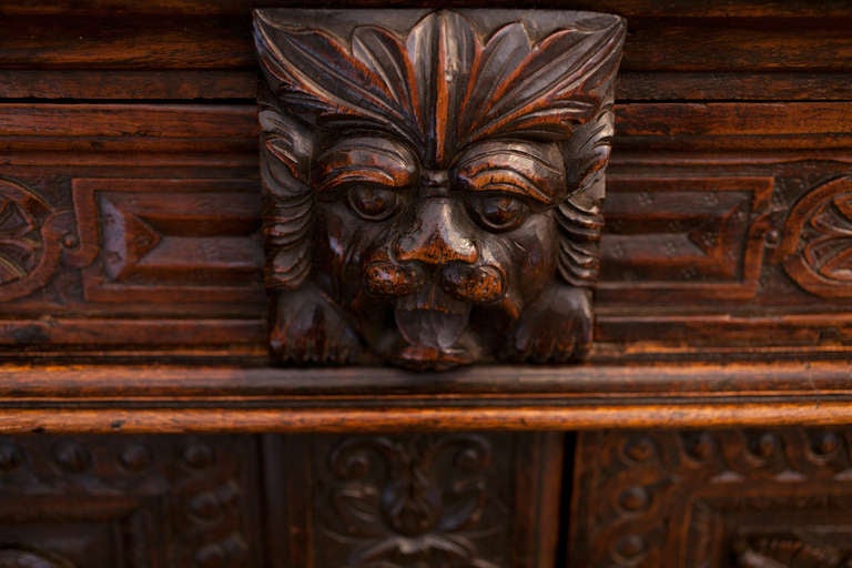 19th C. French Renaissance Antique Carved Buffet 3