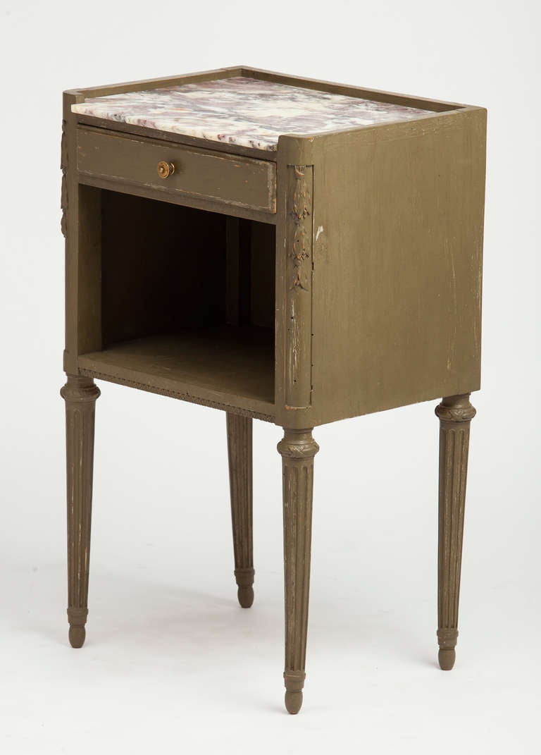 Louis XVI Antique MarbleTop Nightstand at 1stDibs