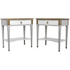 French Directoire Pair of Painted Side Tables