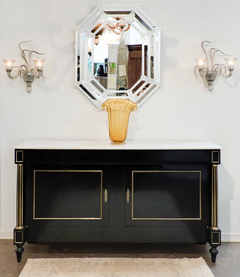 19th Century French Louis XVI Marble-Top Buffet