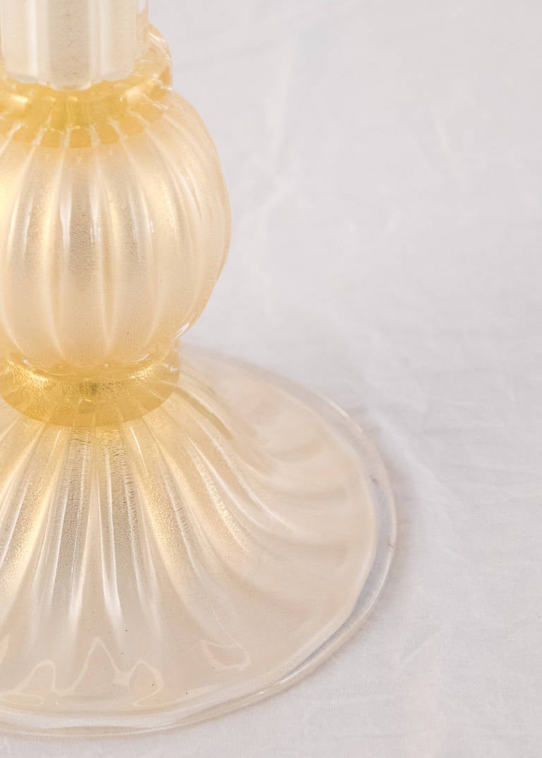 Paar „Incamiciato“-Glaslampen aus Murano Muranoglas im Angebot 2