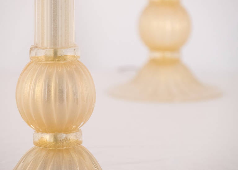 Paar „Incamiciato“-Glaslampen aus Murano Muranoglas im Angebot 3