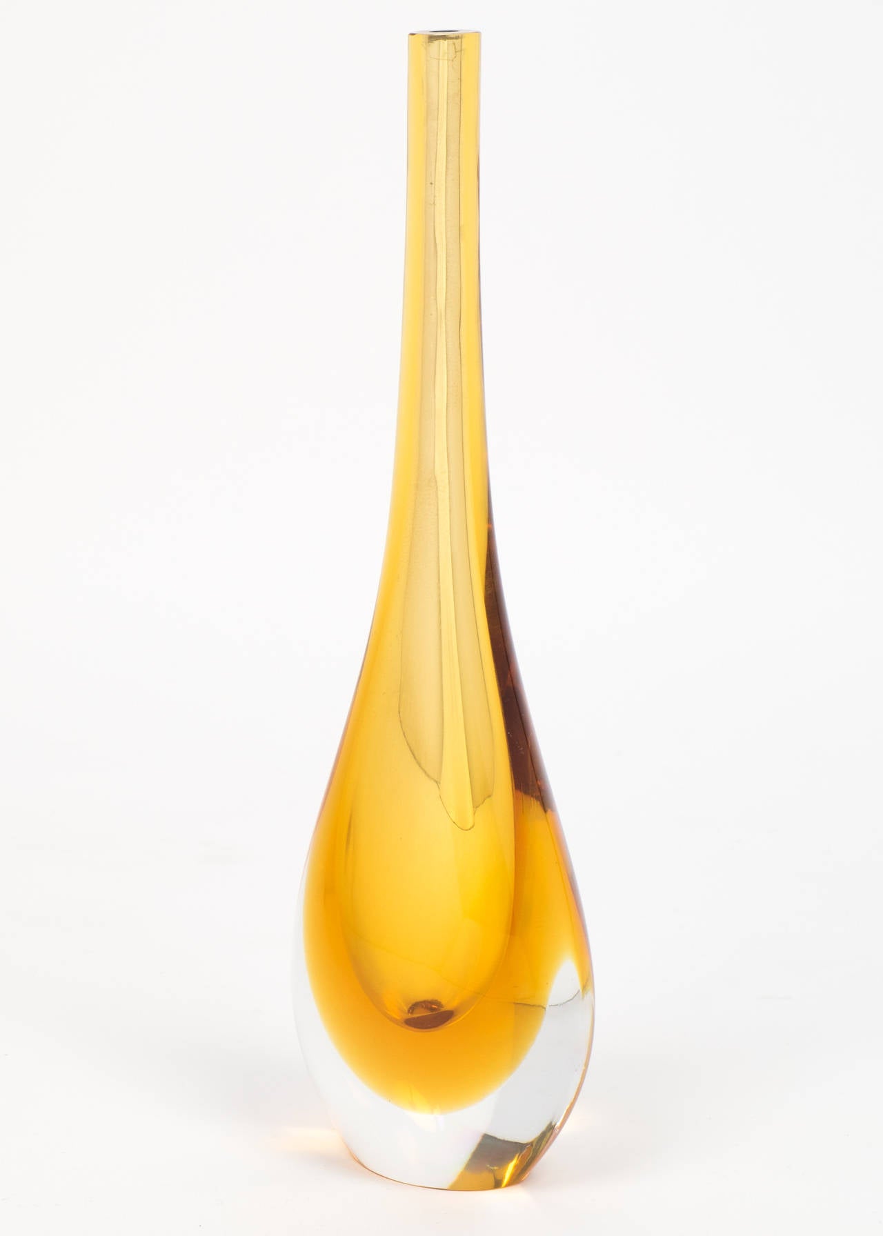 Murano Glass Murano Amber Glass Single Stem Vases