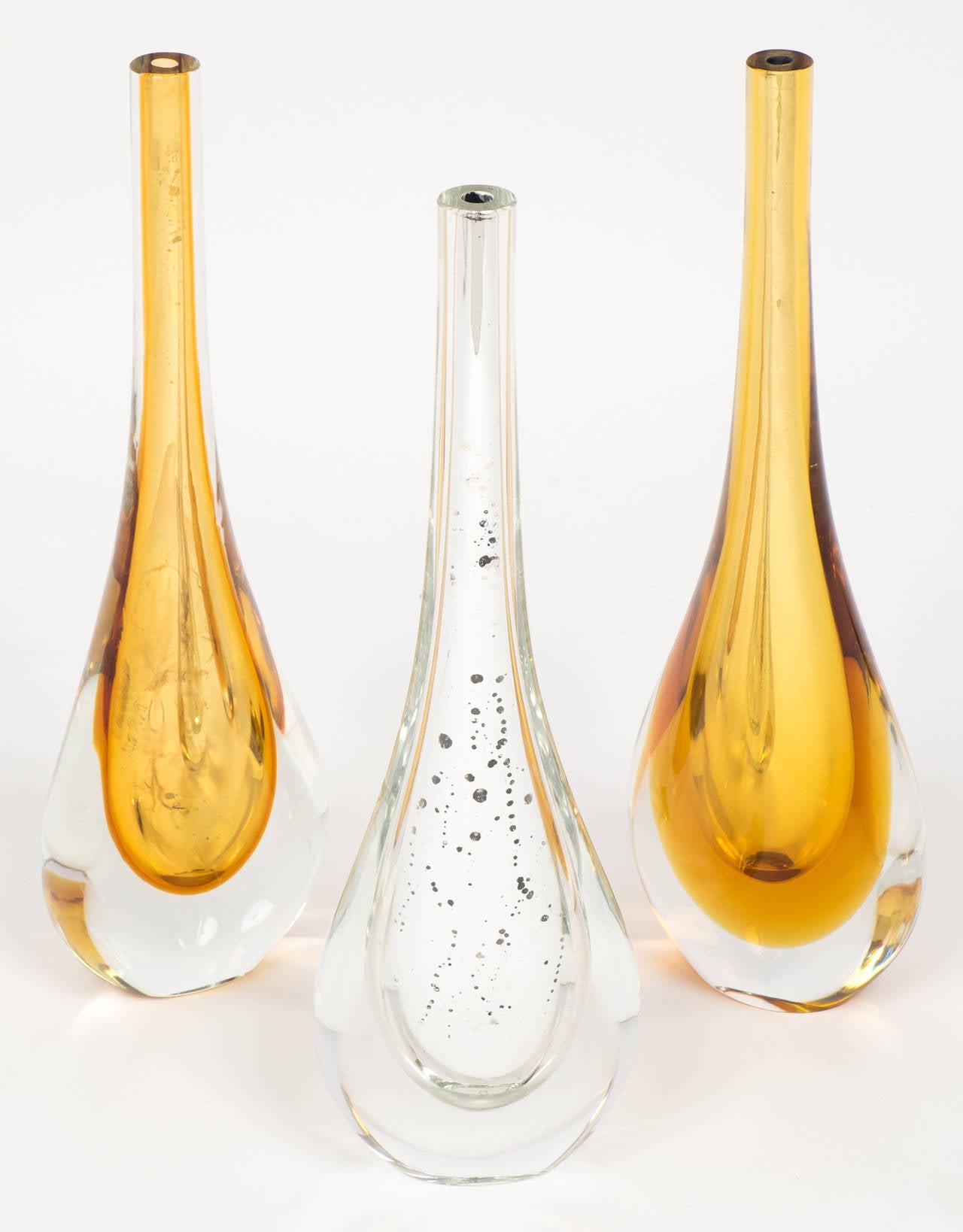Murano Silver Glass Single Stem Vase at 1stDibs