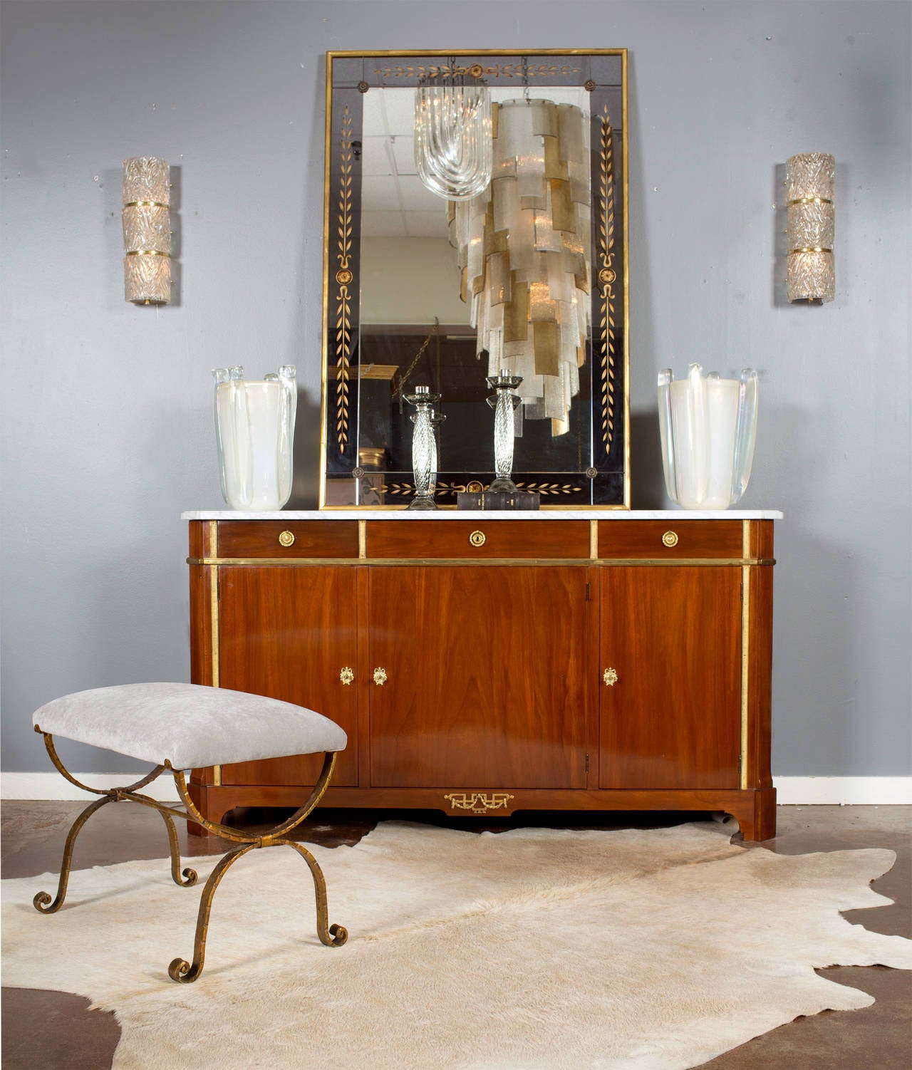 Vintage Spanish Gilt Iron Bench