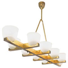 Murano Glass and Brass Chandelier 9