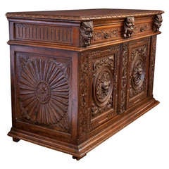19th C. French Renaissance Antique Carved Buffet