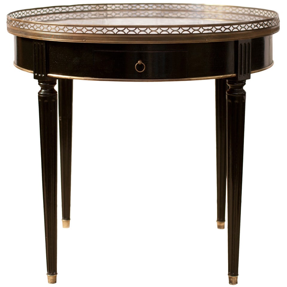 Louis XVI Ebonized Bouillotte Table with Marble Top