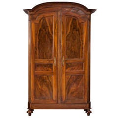 French Directoire Solid Walnut Armoire, c. 1820