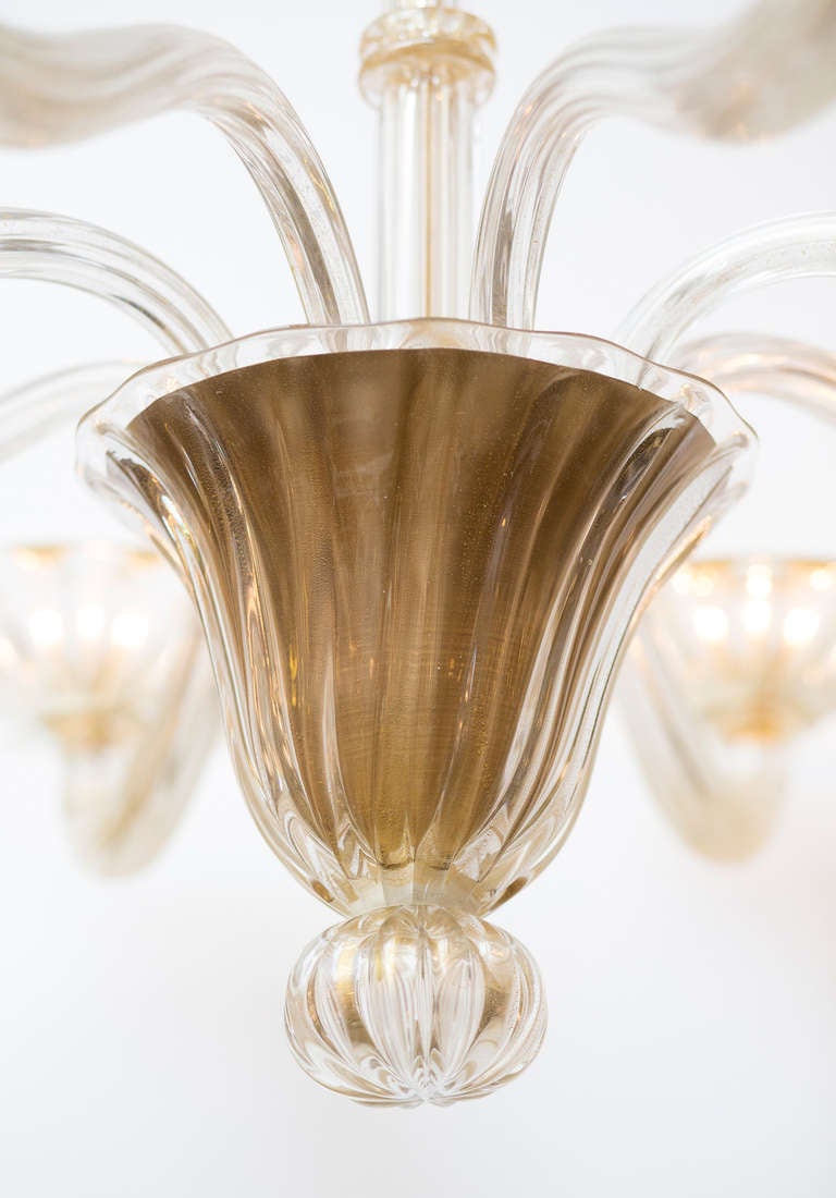 Blown Glass Murano Glass Chandelier by Seguso For Sale