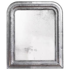 Antique Louis Philippe Period Silver Leaf Mirror