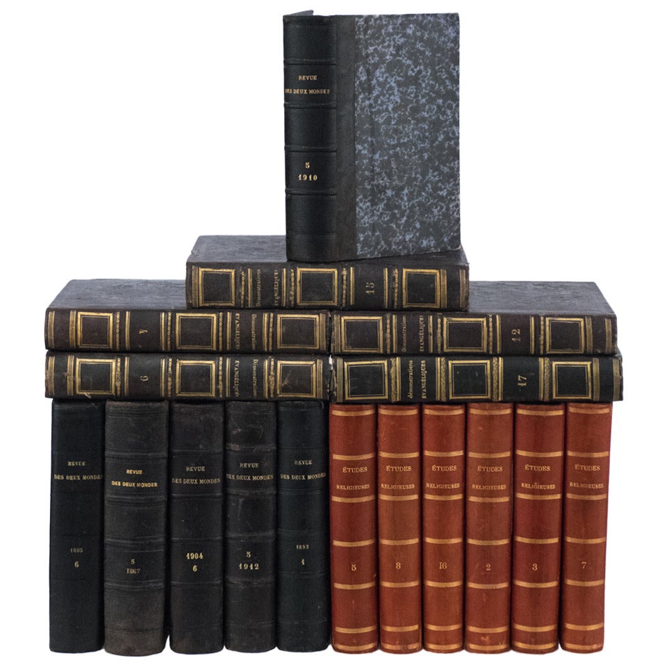 French Antique Leather Bound  Books For Sale