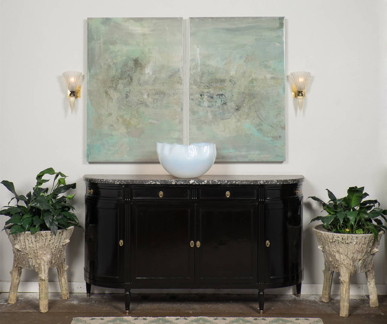 Pair of Murano "Pulegoso" Glass Sconces