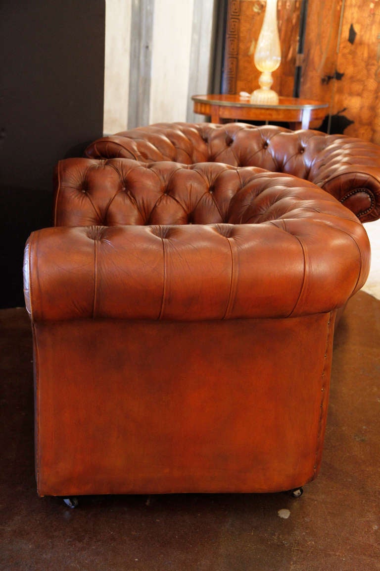 Mid-20th Century Pair of Chesterfield Club Chairs