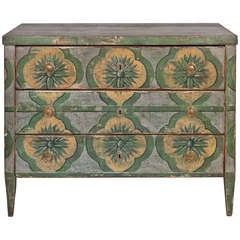 Spanish Hand Painted Fir Chest of Drawers