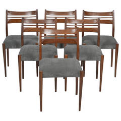 Scandinavian Modern Set of Six Dining Chairs