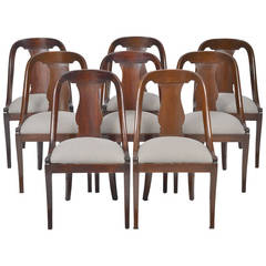 Antique French Empire Set of Eight Gondola Chairs