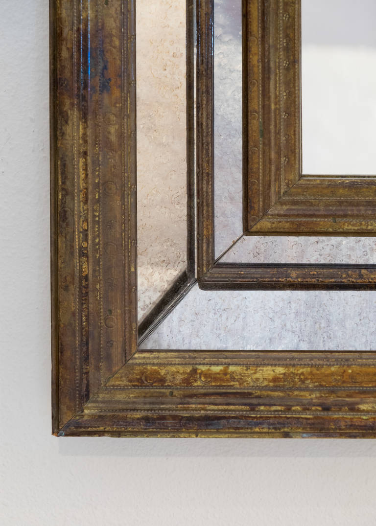 French Vintage Brass Framed Mirror 3