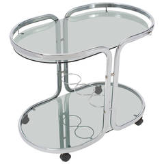 French Vintage Polished Chrome Bar Cart 5