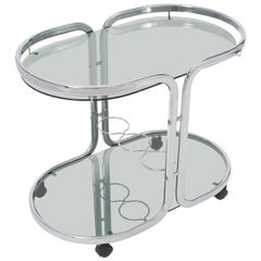 vintage chrome bar cart French Vintage Polished Chrome Bar Cart