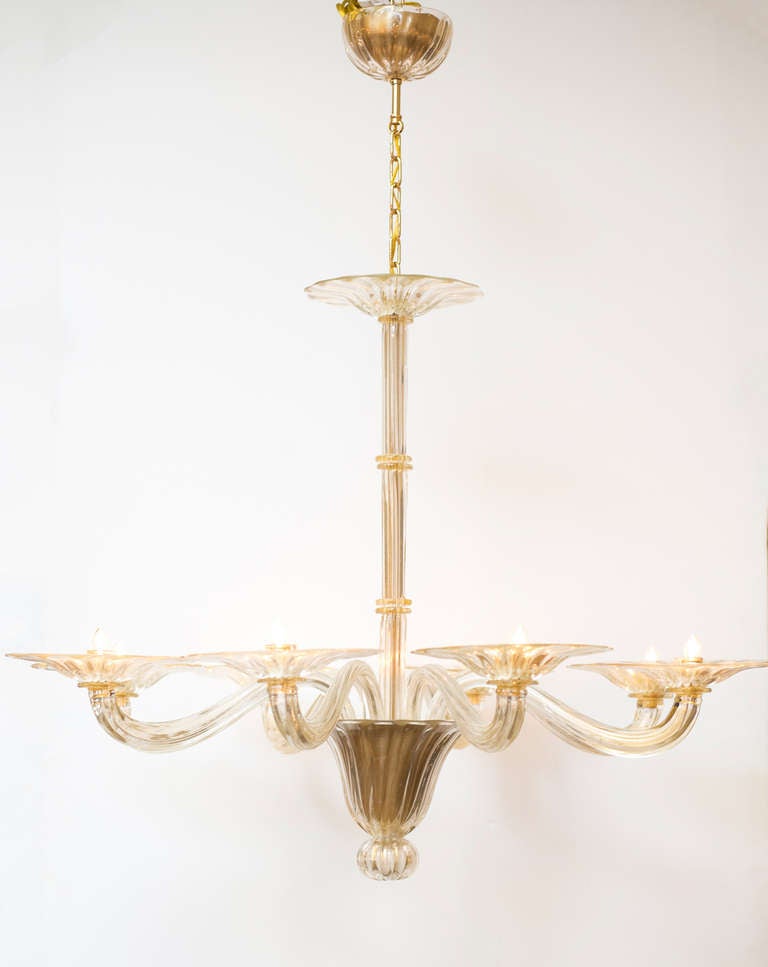 Murano Glass Chandelier by Seguso For Sale 2