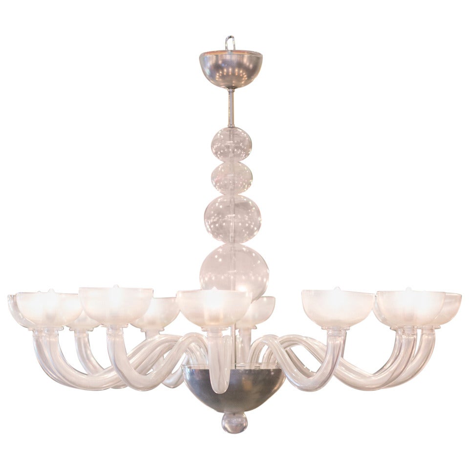 Midcentury Murano Glass Chandelier