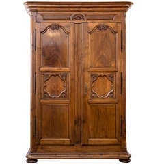 Louis XIV Period Solid Walnut Armoire
