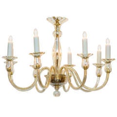 Fine Amber Murano Glass Chandelier