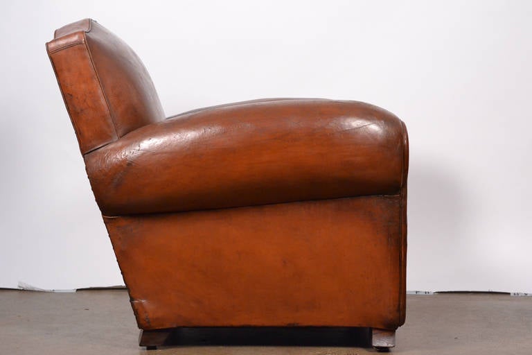 Mid-20th Century 1930 French Vintage Moustache Back Club Chair