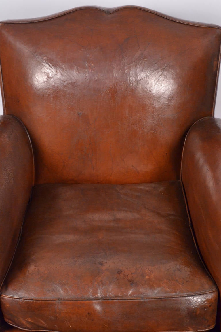 1930 French Vintage Moustache Back Club Chair 3