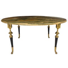 French Onyx Top Coffee Table in the Manner of Jansen
