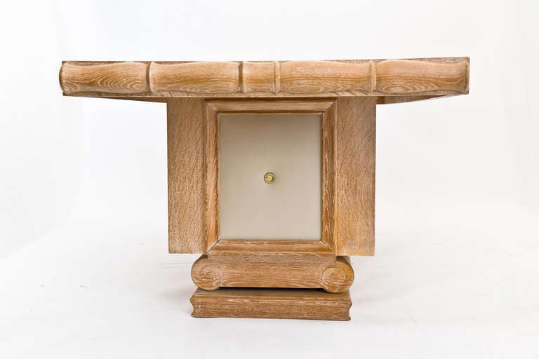 French Ceruse Oak Dining Table att. to Jean-Charles Moreux