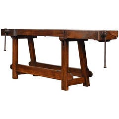 Antique Ski Workbench from the French Alps