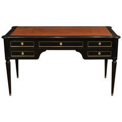 French Louis XVI Ebonized Desk